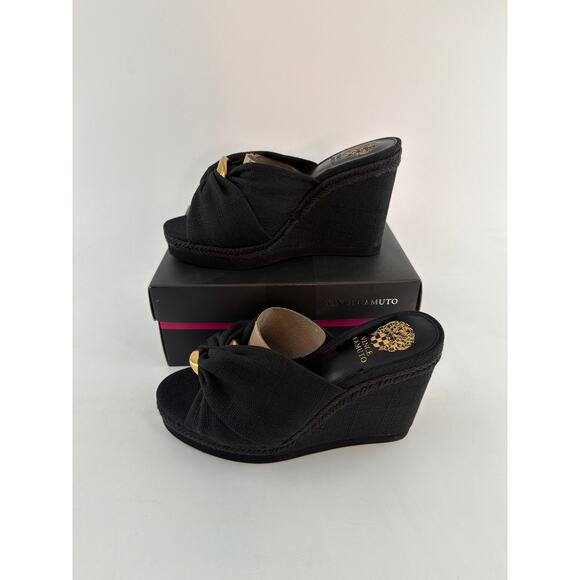 Vince Camuto Women's Black Briana Platform Wedge Sandals Size 8M - Picture 4 of 14